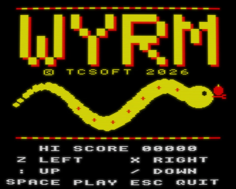 Wyrm title screen on BBC Micro